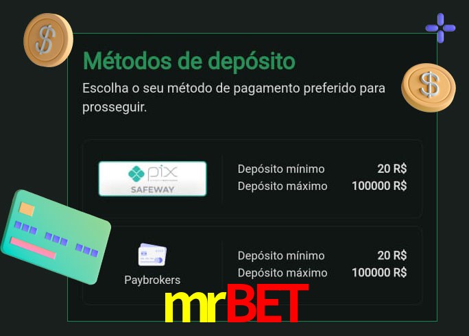 O cassino mrbet oferece uma grande variedade de métodos de pagamento
